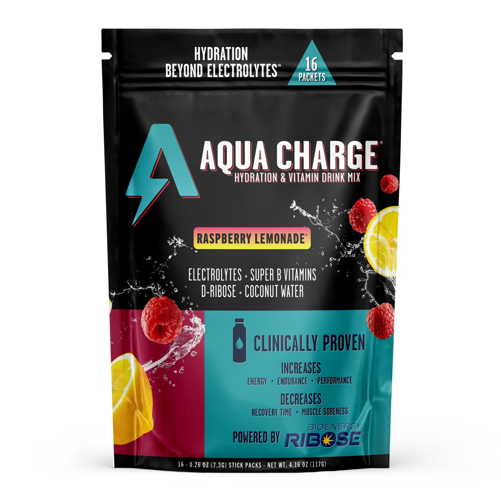 Aqua Charge - Hydration & Vitamin Drink Mix - 16 stick packs