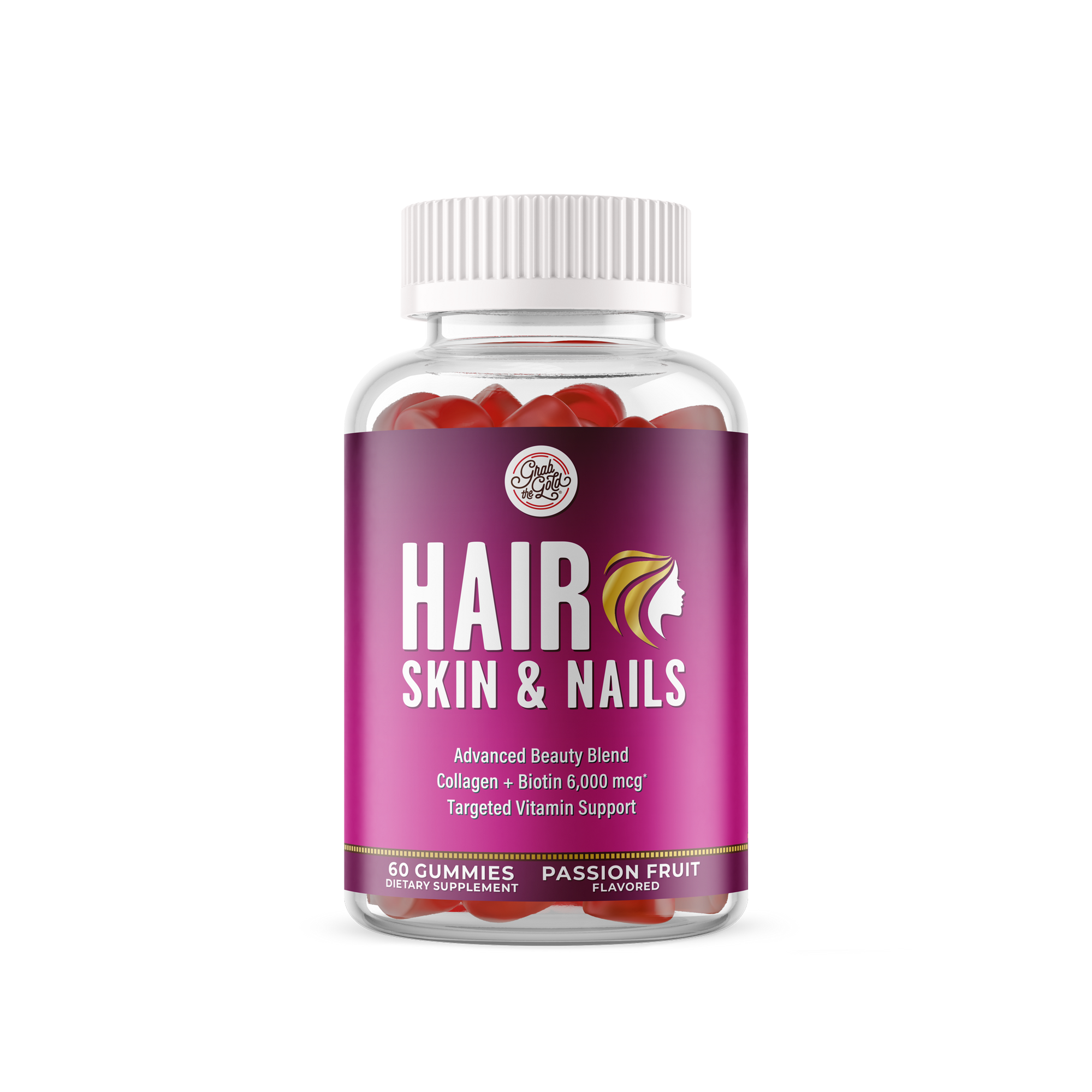Hair, Skin & Nails Gummies – Collagen + Biotin 6000 mcg for