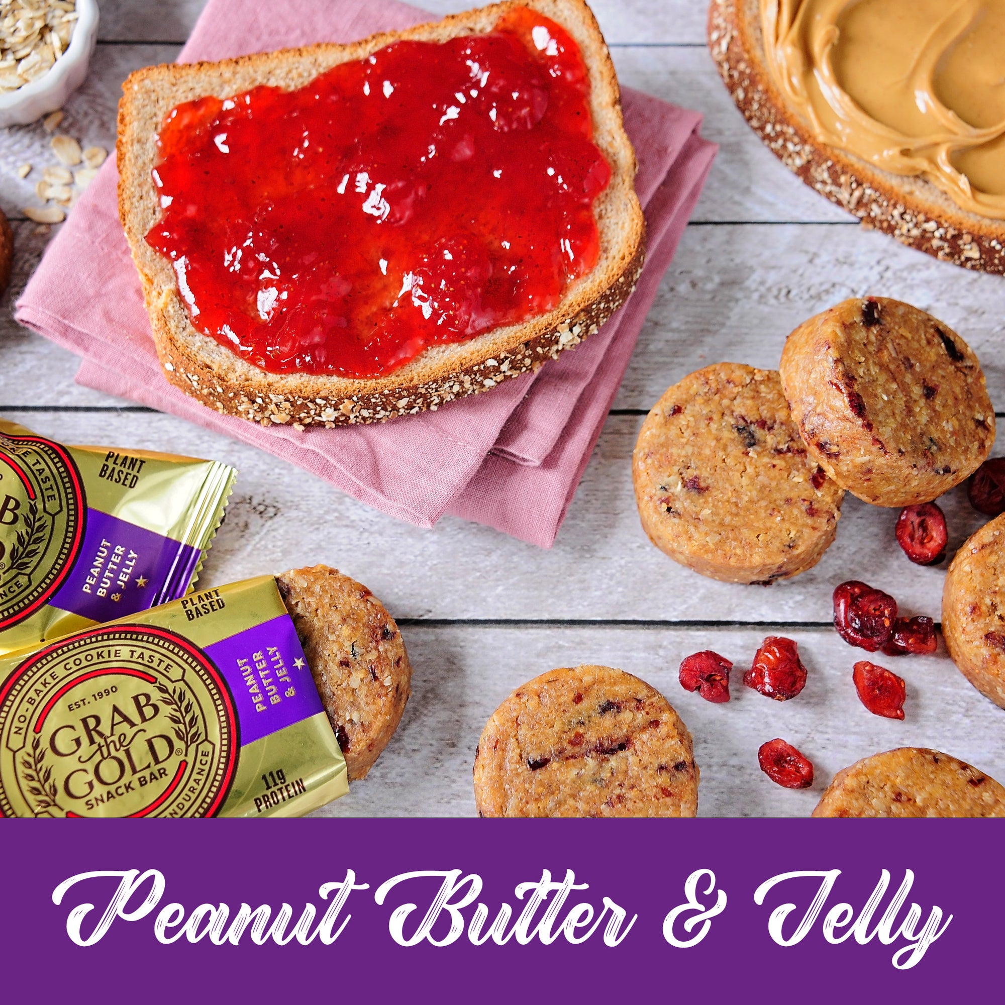 Grab The Gold Peanut Butter & Jelly Snack Bar 12 Bar Box